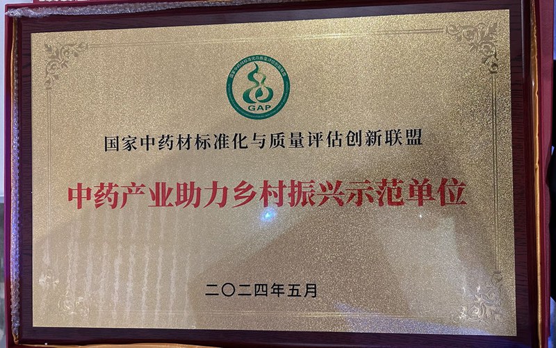 中药产业助力乡村振兴示范单位（2024）